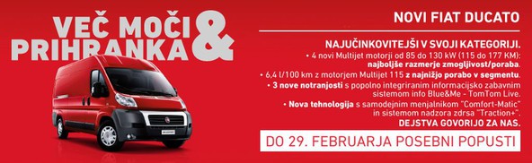 Fiat ducato: Več moči in prihranka