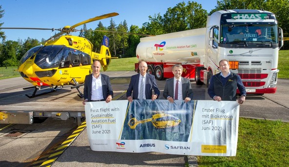 Reševalni helikopter kluba ADAC: Prvi helikopterski polet s SAF gorivom