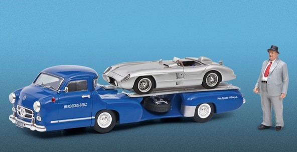 Mercedes 300 SLR  „Blaues Wunder“ in legendarni Alfred Neubauer (1:43)