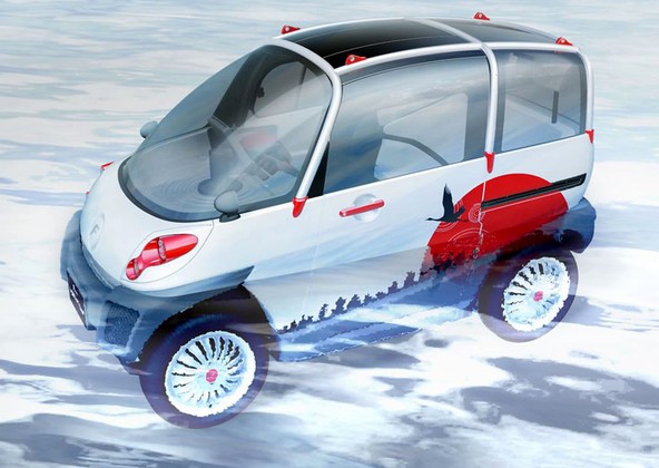 Fomm concept one: Plavajoči električni avtomobil