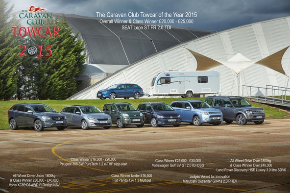 The Caravan Club - Towcar of the Year 2015: Koncern Volkswagen znova pobral največ nagrad