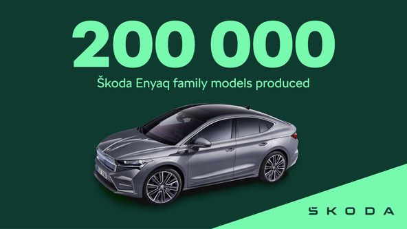 Škoda Enyaq : Modelska družina presegla mejnik 200.000 proizvedenih vozil