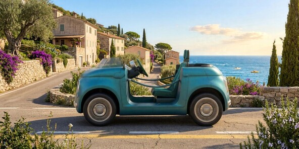 FIAT topolino top. L/J: 'Speedster' in 'Spiaggina'