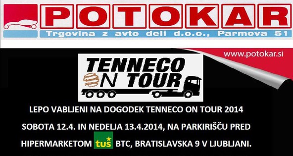 Tenneco On Tour 2014: Brezplačno testiranje amortizerjev v Ljubljani