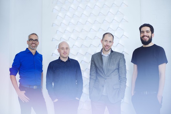 Oliver Sieghart (Head of Interior Design MINI), Matthew Clark (UVA), Anders Warming (Head of MINI Design), Alexandros Tsolakis (UVA)