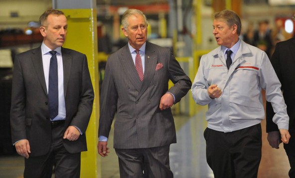 Nissanova tovarna vozil v Sunderlandu: Britanski prestolonaslednik princ Charles na obisku pri Nissanu