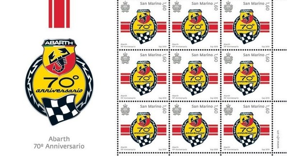 Abarth praznuje 70 let : Priložnostna poštna znamka ob 70. obletnici znamke