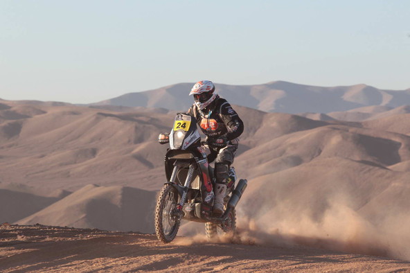 Dakar 2012 - 9. etapa, Antofahasta - Iquique: Stanovnik zaplaval z motorjem in nazadoval na 33. mesto