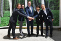 Partnerska zaveza k uspehu projekta: Gregor Košir, Marko Zevnik, dr. Vladimir Prebilič, Kensuke Tsuchiya in Gregor Mauko