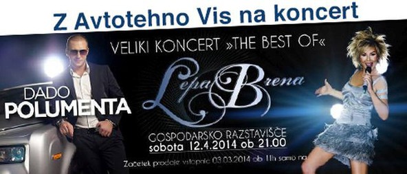Gospodarsko razstavišče Ljubljana: Z Avtotehno VIS na koncert Lepe Brene