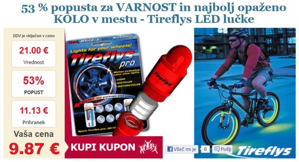 ZbitaCena.si: 53 % popusta za VARNOST in najbolj opaženo KOLO v mestu - Tireflys LED lučke