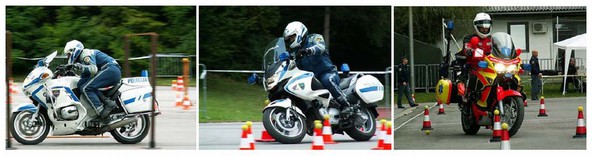 Policijska akademija v Tacnu pri Ljubljani: VI. letni preizkus policistov motoristov v spretnostni vožnji z motornimi kolesi