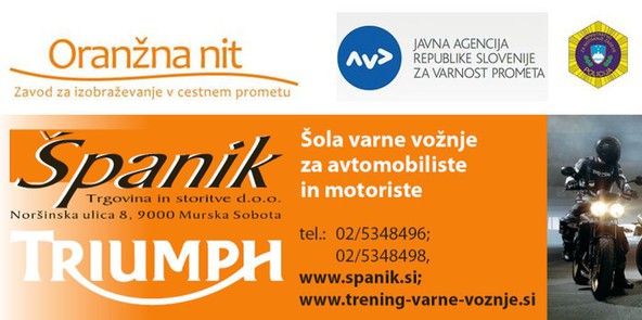 Poligon Španik centra - Murska Sobota: MOTORISTI – ZMANJŠAJMO TVEGANOST VOŽNJE, VOZIMO ORANŽNO