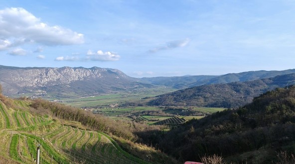 Čudoviti razgled na Vipavsko dolino iz posestva Guerila