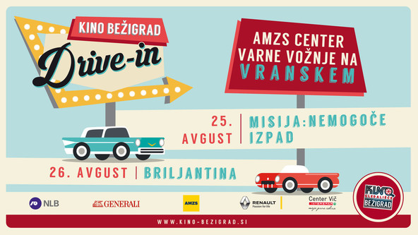DRIVE-IN KINO PRIHAJA NA VRANSKO!: Edinstvena atrakcija bo gostovala na poligonu AMZS Centra varne vožnje na Vranskem