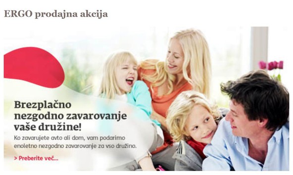 ERGO zavarovalnica: Enoletno brezplačno nezgodno zavarovanje