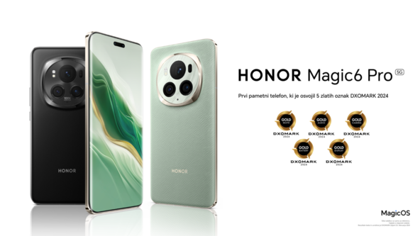 HONOR Magic6 Pro: Prvi pametni telefon s petimi zlatimi oznakami DXOMARK 2024
