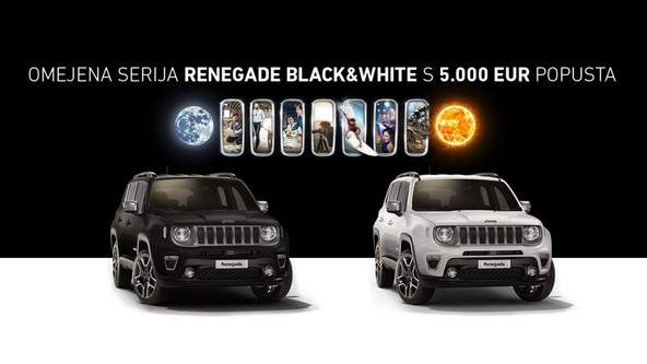 Jeep Renegade Black & White: Omejena serija vozil s 5.000 EUR popusta