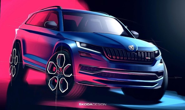 Škode Kodiaq RS: Škoda razkriva celostni dizajn novega Kodiaqa RS
