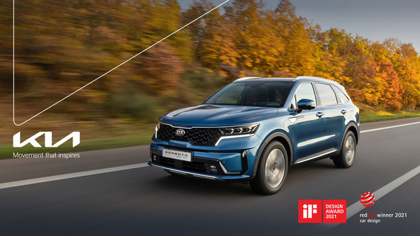 Kia Sorento: Prejemnik oblikovalskih nagrad Red Dot in iF