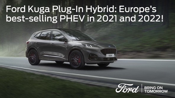 FORD KUGA S PRIKLJUČNIM HIBRIDNIM POGONOM: ŽE DRUGO LETO ZAPORED NAJBOLJE PRODAJANO VOZILO PHEV V EVROPI