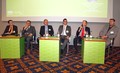 Sodelujoči na okrogli mizi o izzivih mestne logistike – od leve proti desni: Tomislav Letnik (Fakulteta za gradbeništvo, prometno inženirstvo in arhitekturo), dr. Tomaž Kramberger (Fakulteta za logistiko v Celju), David Polutnik (Mestna občina Ljubljana), Miha Senčar (Tenzor), Peter Harris (UPS) in Garry Whittle (Meachers Global Logistics)