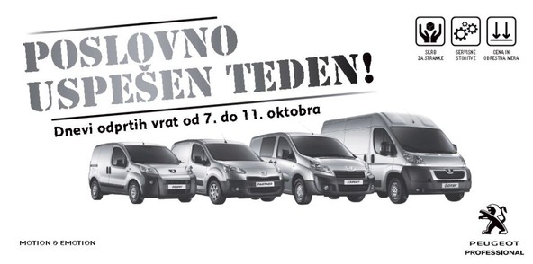 Poslovni centri Peugeot: Peugeotov poslovno uspešen teden: 7. – 11. oktober