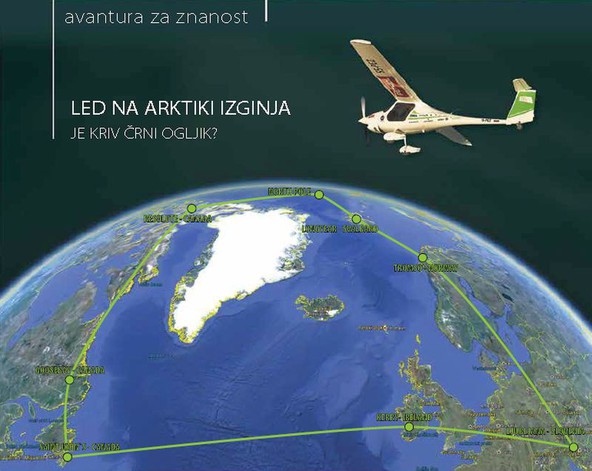 Projekt GreenLight WorldFlight – NORTH POLE: Prelet severnega tečaja in meritve črnega ogljika
