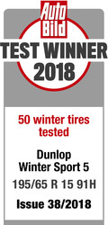 Dunlop Winter Sport 5: Zmagovalka testa zimskih pnevmatik revije AutoBild