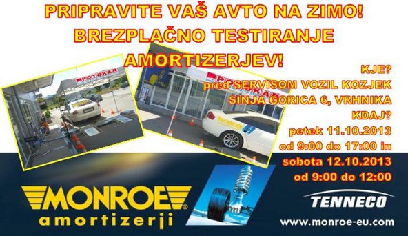 Tenneco On Tour 2013: Brezplačno testiranje amortizerjev na Vrhniki
