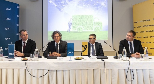 Danijel Levičar, MBA, član uprave GEN-I dr. Robert Golob, predsednik uprave GEN-I mag. Boris Novak, generalni direktor Pošte Slovenije mag. Andrej Rihter, član poslovodstva Pošte Slovenije