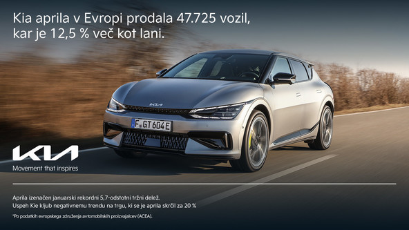 Kia v Evropi: Aprila izenačen januarski rekordni 5,7-odstotni tržni delež
