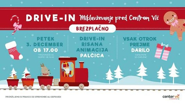 Risana animacija in obisk Miklavža: DRIVE-IN MIKLAVŽEVANJE PRED CENTROM VIČ