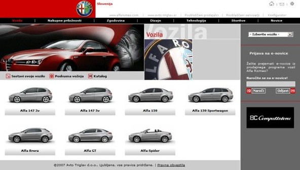 Alfa Romeo: Novo spletno mesto - www.alfaromeo.si