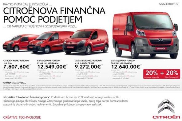 Citroën: CITROËNOVA FINANČNA POMOČ PODJETJEM
