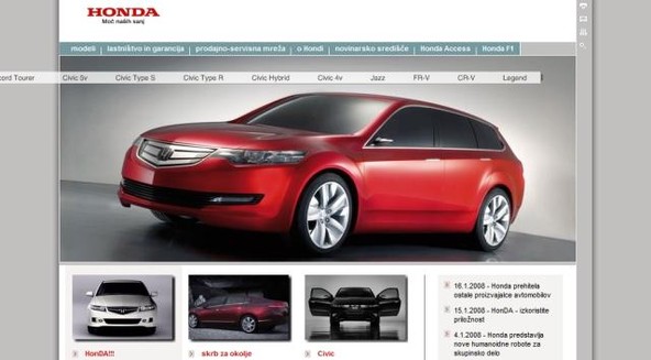 Honda: Honda predstavlja novo spletno mesto