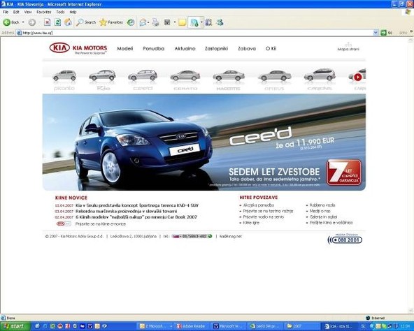 Kia: Nove Kiine spletne strani