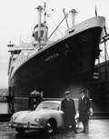 Ferry Porsche s sinom (Ferdinand Alexander) v New Yorku leta 1958