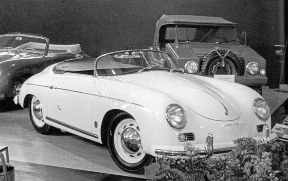 Porsche 356 v ospredju, 597 se skriva v ozadju